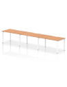 Dynamic Evolve Plus 1400mm Single Row 3 Person Office Bench Desk Oak Top White Frame BE395