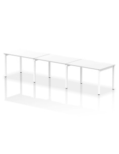 Dynamic Evolve Plus 1200mm Single Row 3 Person Office Bench Desk White Top White Frame BE396