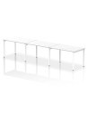 Dynamic Evolve Plus 1200mm Single Row 3 Person Office Bench Desk White Top White Frame BE396