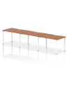 Dynamic Evolve Plus 1200mm Single Row 3 Person Office Bench Desk Walnut Top White Frame BE397