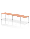 Dynamic Evolve Plus 1200mm Single Row 3 Person Office Bench Desk Beech Top White Frame BE398