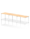 Dynamic Evolve Plus 1200mm Single Row 3 Person Office Bench Desk Maple Top White Frame BE399