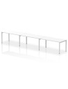 Dynamic Evolve Plus 1600mm Single Row 3 Person Office Bench Desk White Top Silver Frame BE406
