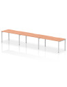 Dynamic Evolve Plus 1600mm Single Row 3 Person Office Bench Desk Beech Top Silver Frame BE408