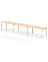 Dynamic Evolve Plus 1600mm Single Row 3 Person Office Bench Desk Maple Top Silver Frame BE409