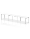 Dynamic Evolve Plus 1400mm Single Row 3 Person Office Bench Desk White Top Silver Frame BE411
