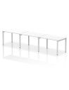 Dynamic Evolve Plus 1200mm Single Row 3 Person Office Bench Desk White Top Silver Frame BE416