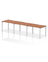 Dynamic Evolve Plus 1200mm Single Row 3 Person Office Bench Desk Walnut Top Silver Frame BE417