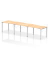 Dynamic Evolve Plus 1200mm Single Row 3 Person Office Bench Desk Maple Top Silver Frame BE419