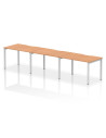Dynamic Evolve Plus 1200mm Single Row 3 Person Office Bench Desk Oak Top Silver Frame BE420