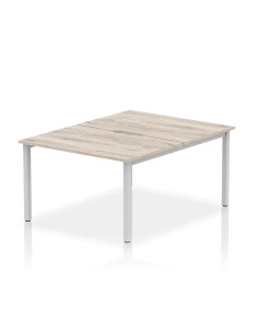 Dynamic Evolve Plus 1200mm B2B 2 Person Office Bench Desk Grey Oak Top Silver Frame BE741