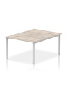 Dynamic Evolve Plus 1200mm B2B 2 Person Office Bench Desk Grey Oak Top Silver Frame BE741