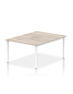 Dynamic Evolve Plus 1200mm B2B 2 Person Office Bench Desk Grey Oak Top White Frame BE742