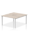 Dynamic Evolve Plus 1400mm B2B 2 Person Office Bench Desk Grey Oak Top Silver Frame BE743
