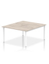 Dynamic Evolve Plus 1400mm B2B 2 Person Office Bench Desk Grey Oak Top White Frame BE744