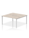 Dynamic Evolve Plus 1600mm B2B 2 Person Office Bench Desk Grey Oak Top Silver Frame BE745