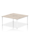 Dynamic Evolve Plus 1600mm B2B 2 Person Office Bench Desk Grey Oak Top White Frame BE746