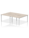 Dynamic Evolve Plus 1200mm B2B 4 Person Office Bench Desk Grey Oak Top Silver Frame BE747