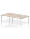 Dynamic Evolve Plus 1400mm B2B 4 Person Office Bench Desk Grey Oak Top Silver Frame BE749