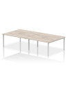 Dynamic Evolve Plus 1600mm B2B 4 Person Office Bench Desk Grey Oak Top Silver Frame BE751
