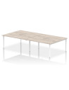 Dynamic Evolve Plus 1600mm B2B 4 Person Office Bench Desk Grey Oak Top White Frame BE752