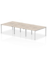 Dynamic Evolve Plus 1200mm B2B 6 Person Office Bench Desk Grey Oak Top Silver Frame BE753