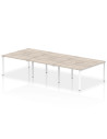 Dynamic Evolve Plus 1200mm B2B 6 Person Office Bench Desk Grey Oak Top White Frame BE754