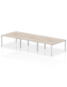 Dynamic Evolve Plus 1400mm B2B 6 Person Office Bench Desk Grey Oak Top Silver Frame BE755