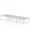 Dynamic Evolve Plus 1600mm B2B 6 Person Office Bench Desk Grey Oak Top Silver Frame BE757