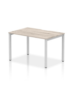 Dynamic Evolve Plus 1200mm Single Starter Office Bench Desk Grey Oak Top Silver Frame BE759