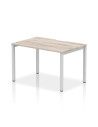 Dynamic Evolve Plus 1200mm Single Starter Office Bench Desk Grey Oak Top Silver Frame BE759
