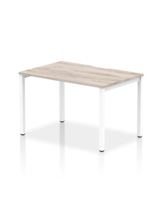 Dynamic Evolve Plus 1200mm Single Starter Office Bench Desk Grey Oak Top White Frame BE760