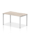 Dynamic Evolve Plus 1400mm Single Starter Office Bench Desk Grey Oak Top Silver Frame BE761
