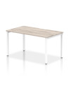 Dynamic Evolve Plus 1400mm Single Starter Office Bench Desk Grey Oak Top White Frame BE762