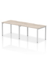 Dynamic Evolve Plus 1200mm Single Row 2 Person Office Bench Desk Grey Oak Top Silver Frame BE765