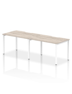 Dynamic Evolve Plus 1200mm Single Row 2 Person Office Bench Desk Grey Oak Top White Frame BE766