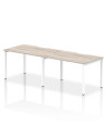 Dynamic Evolve Plus 1200mm Single Row 2 Person Office Bench Desk Grey Oak Top White Frame BE766