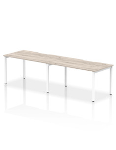 Dynamic Evolve Plus 1400mm Single Row 2 Person Office Bench Desk Grey Oak Top White Frame BE768