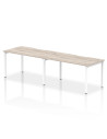 Dynamic Evolve Plus 1400mm Single Row 2 Person Office Bench Desk Grey Oak Top White Frame BE768