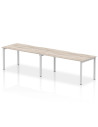Dynamic Evolve Plus 1600mm Single Row 2 Person Office Bench Desk Grey Oak Top Silver Frame BE769