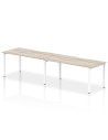 Dynamic Evolve Plus 1600mm Single Row 2 Person Office Bench Desk Grey Oak Top White Frame BE770