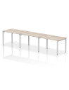 Dynamic Evolve Plus 1200mm Single Row 3 Person Office Bench Desk Grey Oak Top Silver Frame BE771