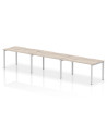 Dynamic Evolve Plus 1400mm Single Row 3 Person Office Bench Desk Grey Oak Top Silver Frame BE773