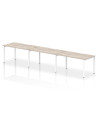 Dynamic Evolve Plus 1400mm Single Row 3 Person Office Bench Desk Grey Oak Top White Frame BE774