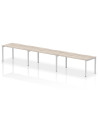 Dynamic Evolve Plus 1600mm Single Row 3 Person Office Bench Desk Grey Oak Top Silver Frame BE775