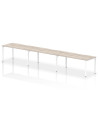 Dynamic Evolve Plus 1600mm Single Row 3 Person Office Bench Desk Grey Oak Top White Frame BE776