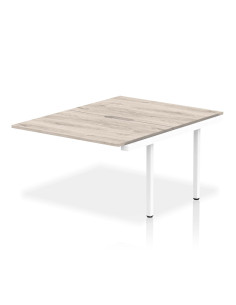 Dynamic Evolve Plus 1200mm B2B Office Bench Desk Ext Kit Grey Oak Top White Frame BE778
