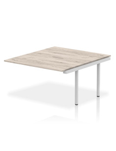 Dynamic Evolve Plus 1400mm B2B Office Bench Desk Ext Kit Grey Oak Top Silver Frame BE779
