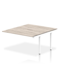 Dynamic Evolve Plus 1400mm B2B Office Bench Desk Ext Kit Grey Oak Top White Frame BE780