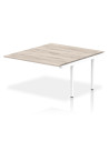 Dynamic Evolve Plus 1400mm B2B Office Bench Desk Ext Kit Grey Oak Top White Frame BE780